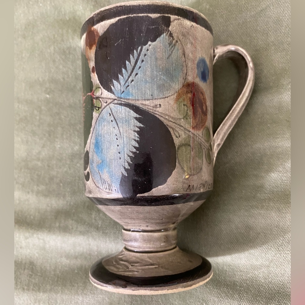 Pottery Mexican coffee mug stoneware base hand made cup UBM